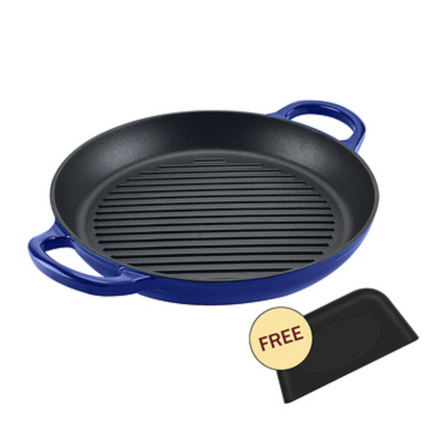 FifthSpark, Enameled Cast Iron Griddle Pan with thick surface - 32cm